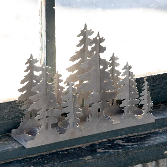 Big Forest Metal Silhouette Tea Light Holder