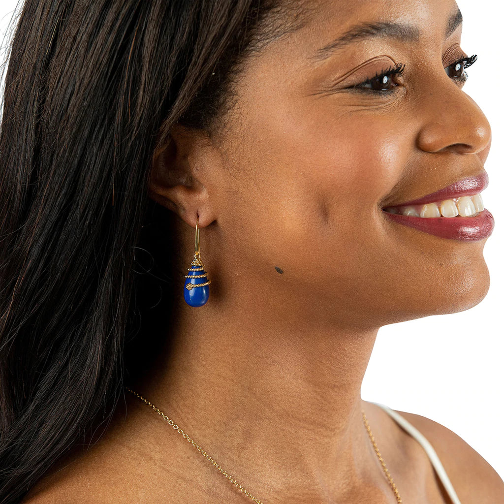 Capucine De Wulf Lily Drop Earrings in Recon Lapis