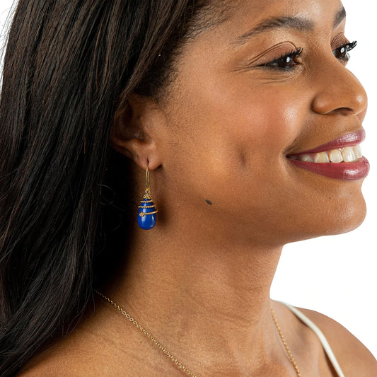 Capucine De Wulf Lily Drop Earrings in Recon Lapis