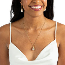 Load image into Gallery viewer, Capucine De Wulf Lily Drop 18&quot; Necklace in White Glass Pearl
