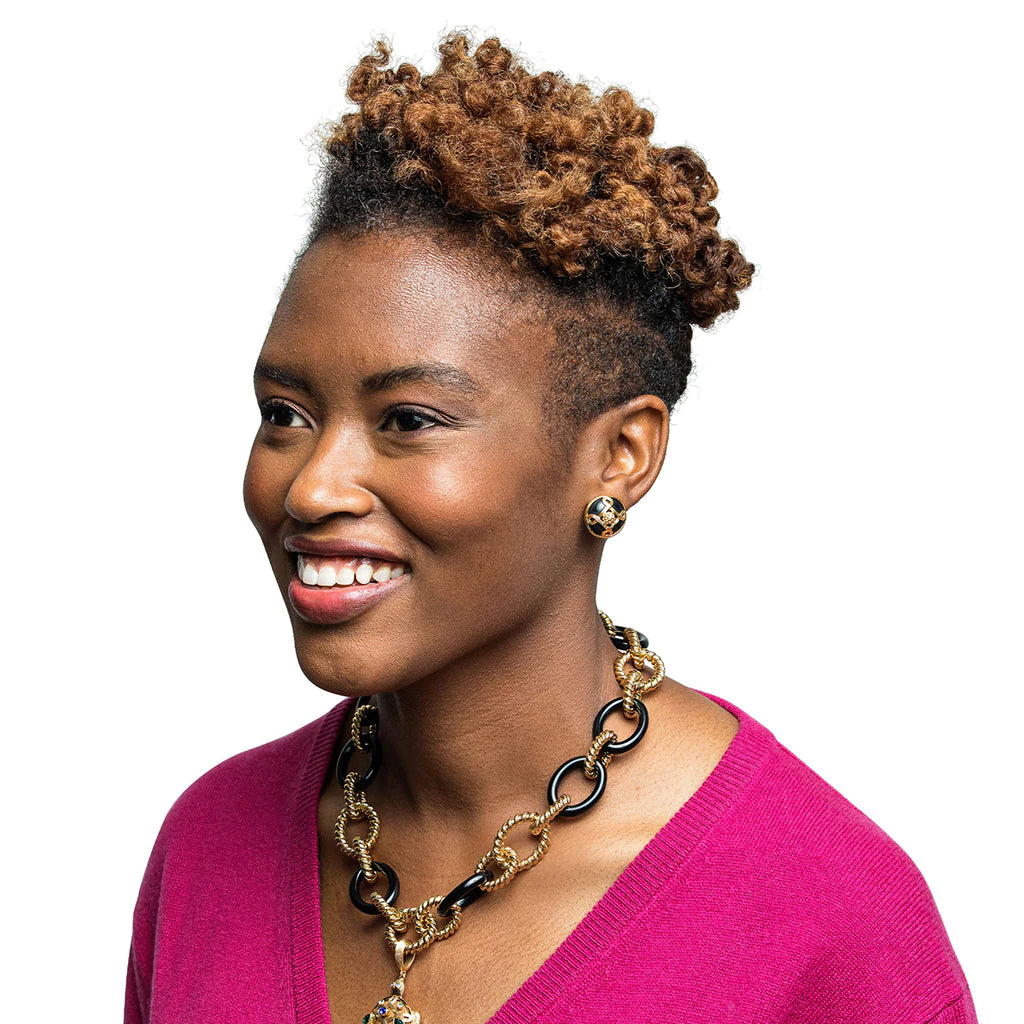 Capucine De Wulf Monique Stud Earrings in Black/Gold