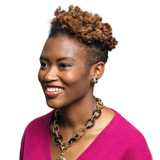 Capucine De Wulf Monique Stud Earrings in Black/Gold