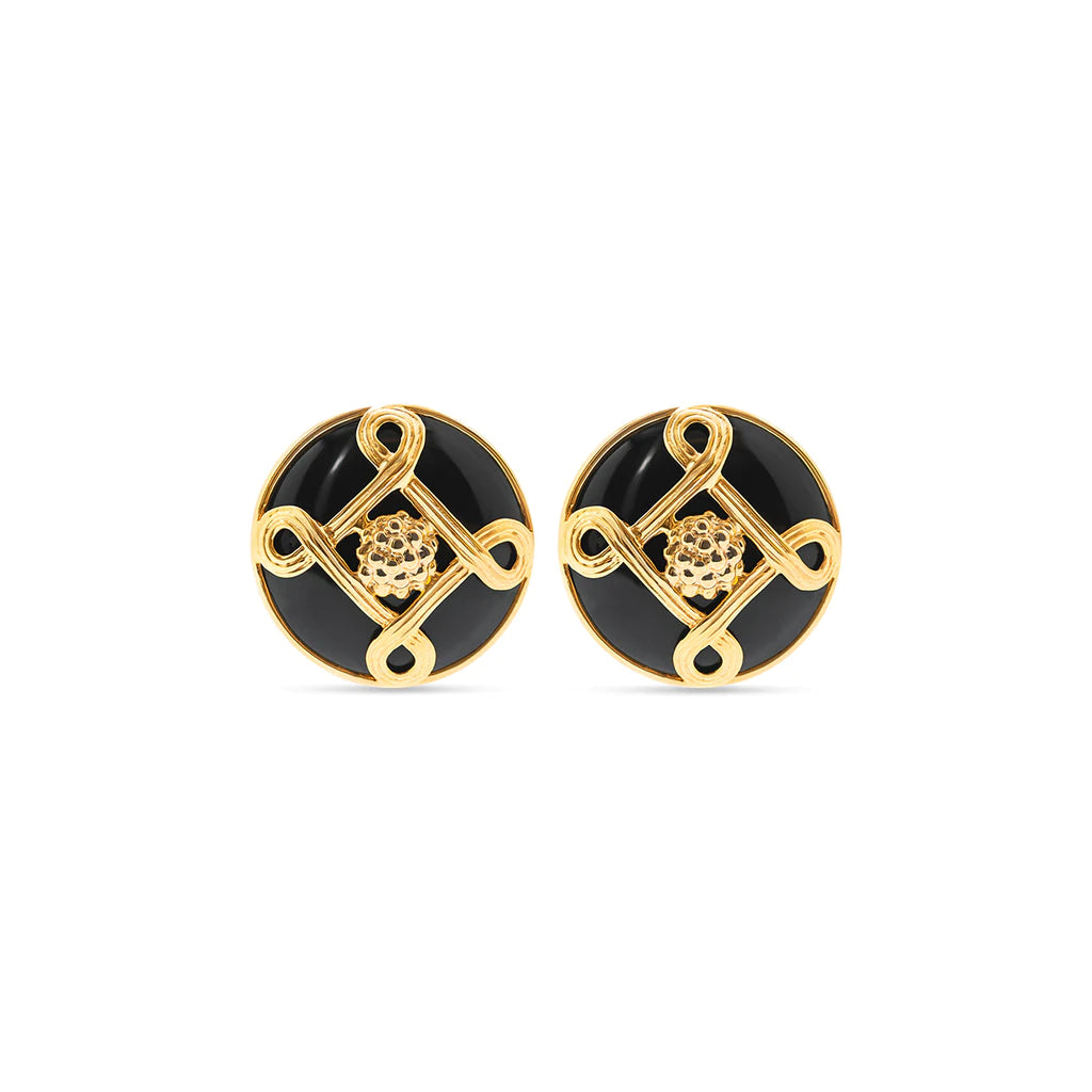 Capucine De Wulf Monique Stud Earrings in Black/Gold