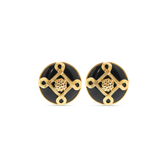Capucine De Wulf Monique Stud Earrings in Black/Gold