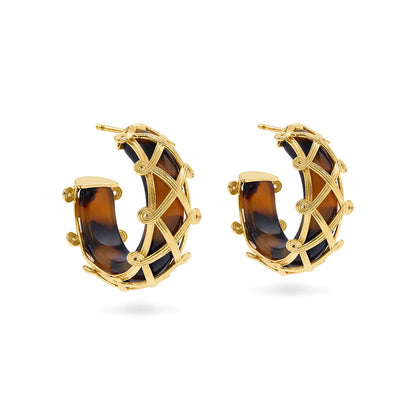 Capucine De Wulf Earth Goddess Hoop Earrings in Tortoise