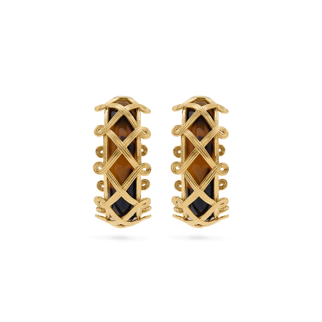 Capucine De Wulf Earth Goddess Hoop Earrings in Tortoise