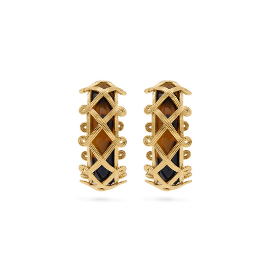 Capucine De Wulf Earth Goddess Hoop Earrings in Tortoise