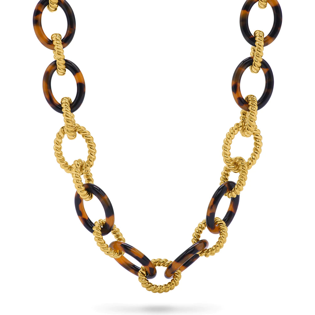 Capucine De Wulf Earth Goddess Link Necklace in Tortoise