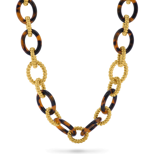 Capucine De Wulf Earth Goddess Link Necklace in Tortoise