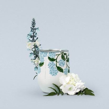 Corkcicle Rifle Paper Co. Stemless - Gloss Cream Hydrangea