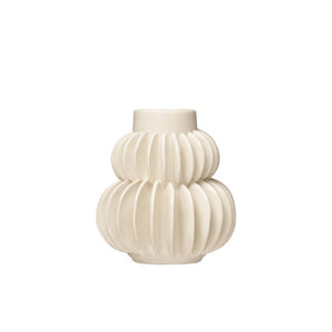 Handmade Pleated Stoneware Vase, White