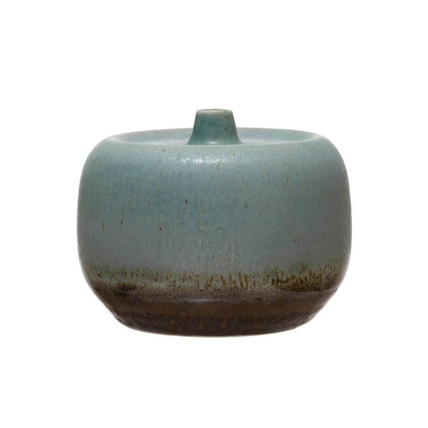 Stoneware Vase, Reactive Glaze, Blue