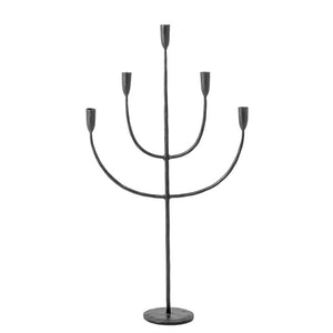 Hand-Forged Black Metal Candelabra Taper Holder