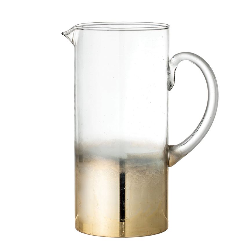 Glass Pitcher with Gold Ombre Finish