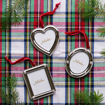 Berry & Thread Silver Metal Frame Ornaments, Set of 3 - Juliska