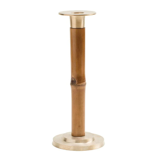 Bamboo & Brass 10" Candlestick