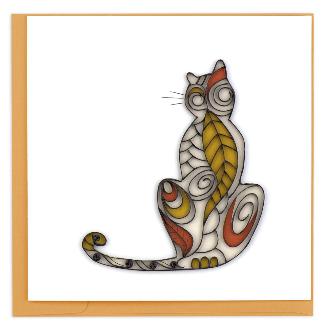 Quilling Card - Cat Silhouette