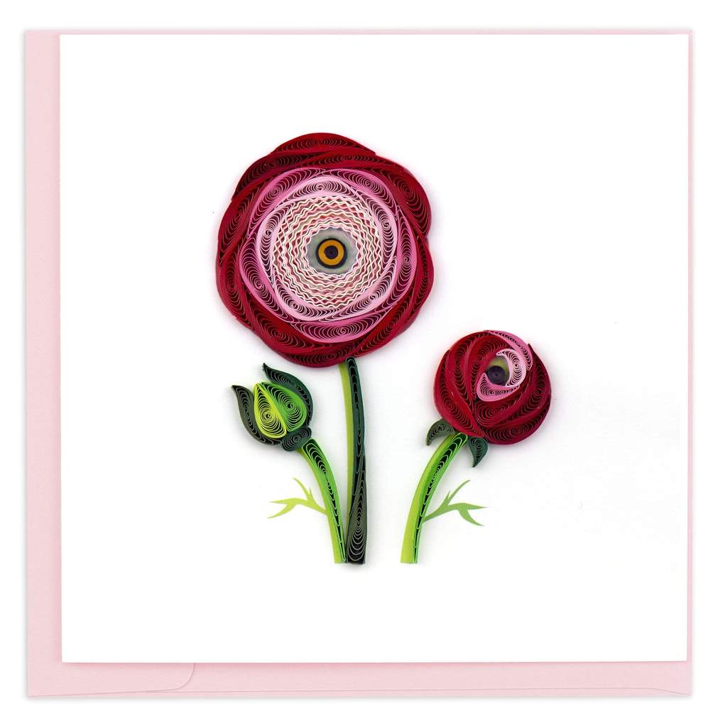 Quilling Card - Ranunculus Greeting Card