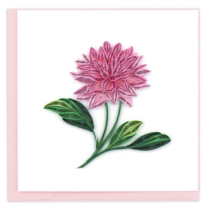 Quilling Card - Pink Dahlia