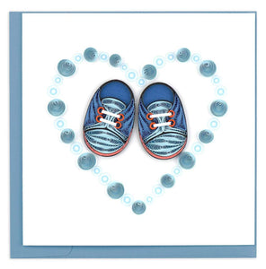 Quilling Card - Blue Baby Booties Card