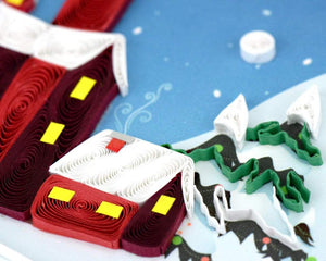 Quilling Card - Santa's Village