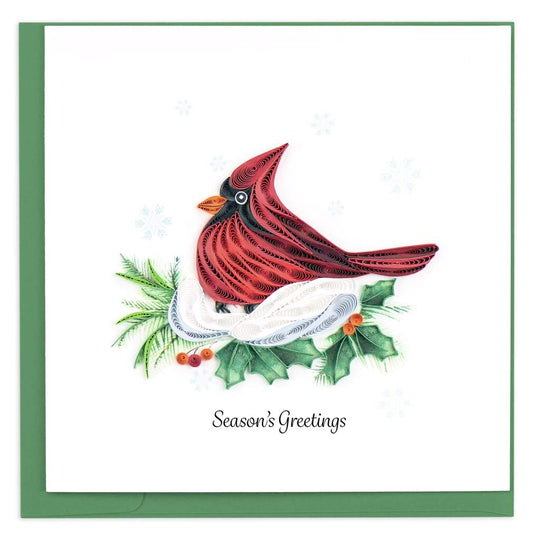 Quilling Card - Snowy Cardinal