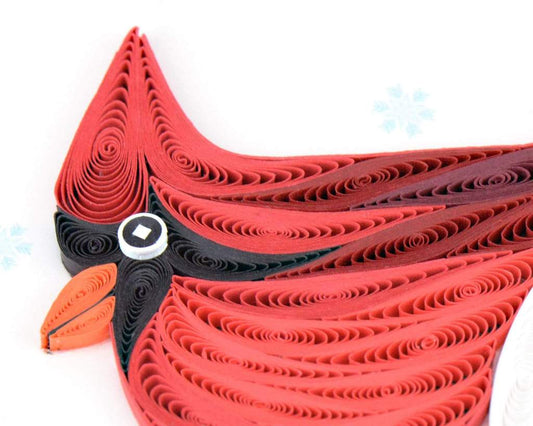 Quilling Card - Snowy Cardinal