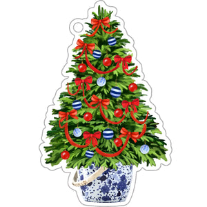 Christmas Tree Die Cut Full Color Gift Tag