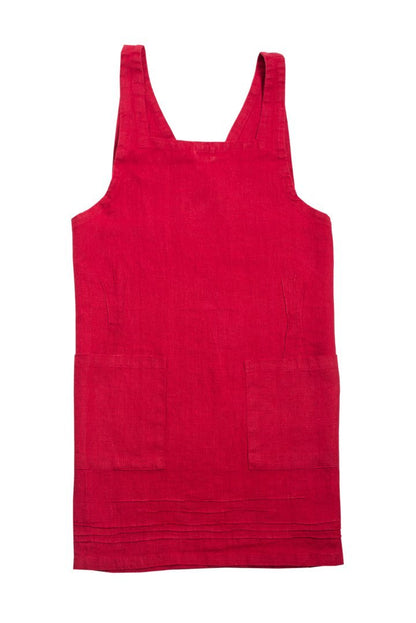 Linen Apron - Caliente Red