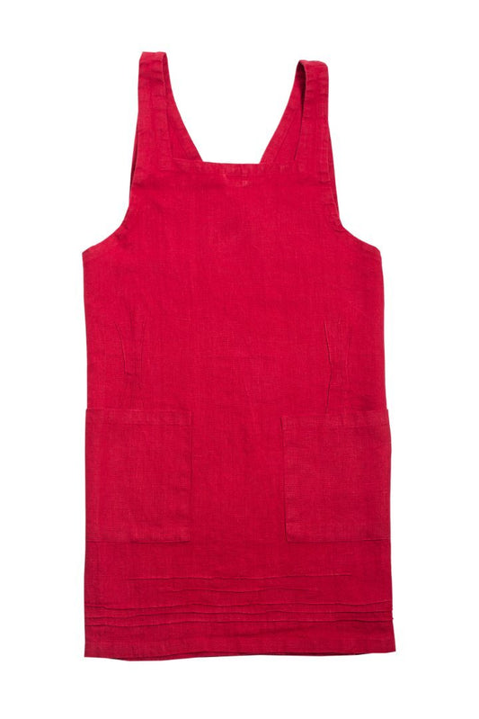 Linen Apron - Caliente Red