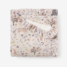 Load image into Gallery viewer, Elegant Baby Unicorn Print Organic Muslin Baby Blanket with Fur Back