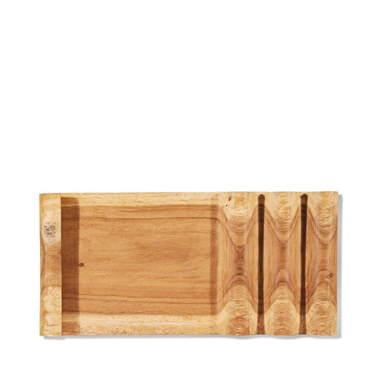 Montes Doggett Waffle Carved Wood Tray