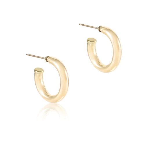 enewton Round Gold 1" Post Hoop - 4MM - Smooth