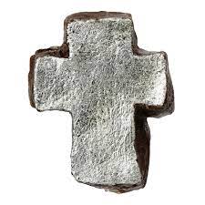 Silver Leaf Handmade Cross  5 1/2"