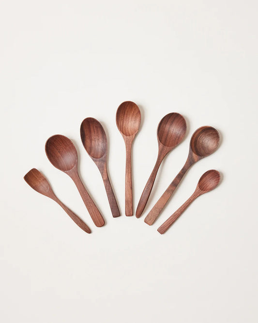 Farmhouse Pottery Essential Kitchen Little Spoon Set of 7 Walnut