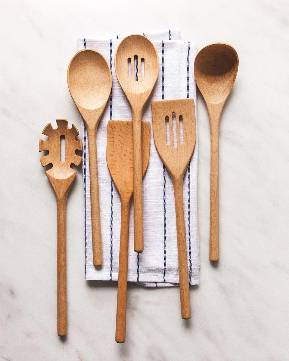 Farmhouse Pottery Essential Kitchen Utensil Set of 6 Beech