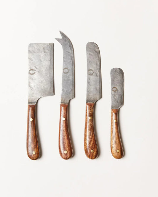 Farmhouse Pottery Artisan Forged Cheese Knives Set Mango