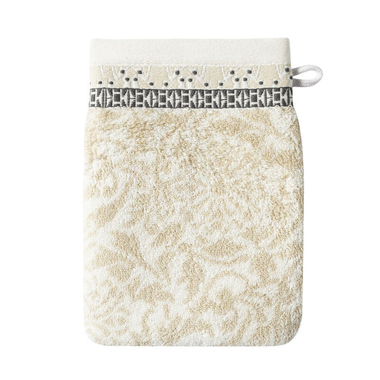 Jacquard Francais Charme Ecru Wash Mitt