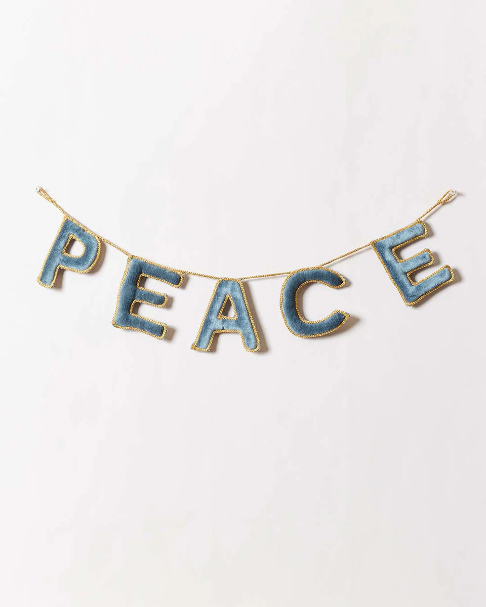 Farmhouse Pottery Holiday Greeting Banner Peace