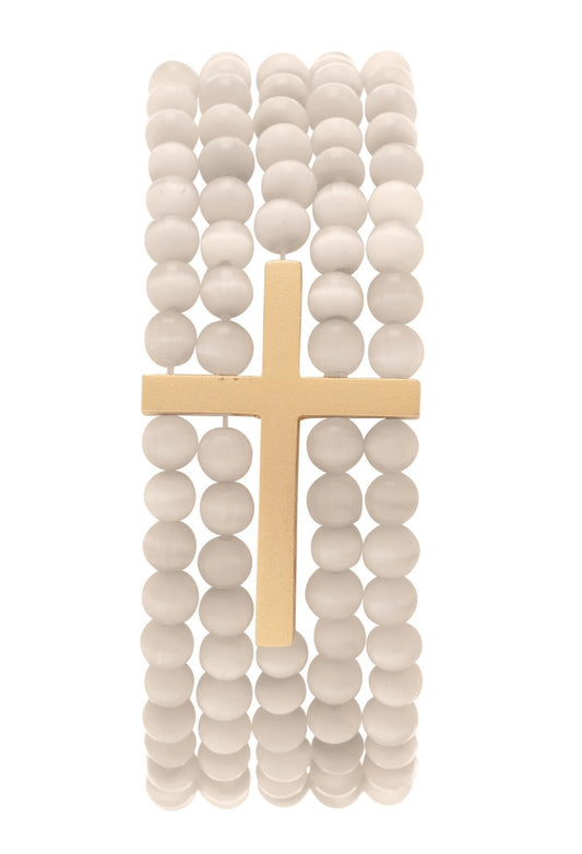 enewton Extends - Dream Inspire 5 Strand 4mm Bead Bracelet Riverstone