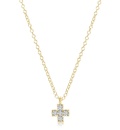 enewton 14kt Gold and Diamond Signature Cross Necklace