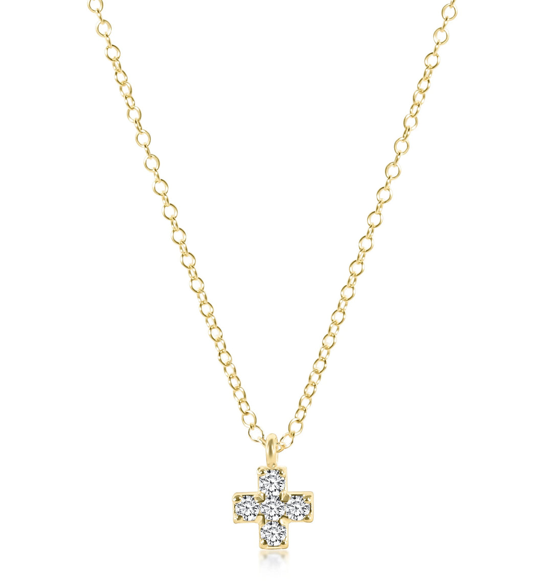 enewton 14kt Gold and Diamond Signature Cross Necklace