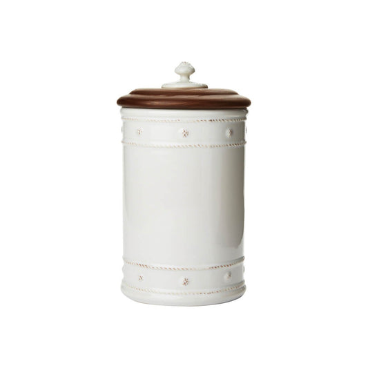 Juliska Berry & Thread Whitewash 10" Canister with Wooden Lid