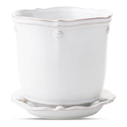 Berry & Thread Whitewash  5.25" Planter & Saucer - Juliska