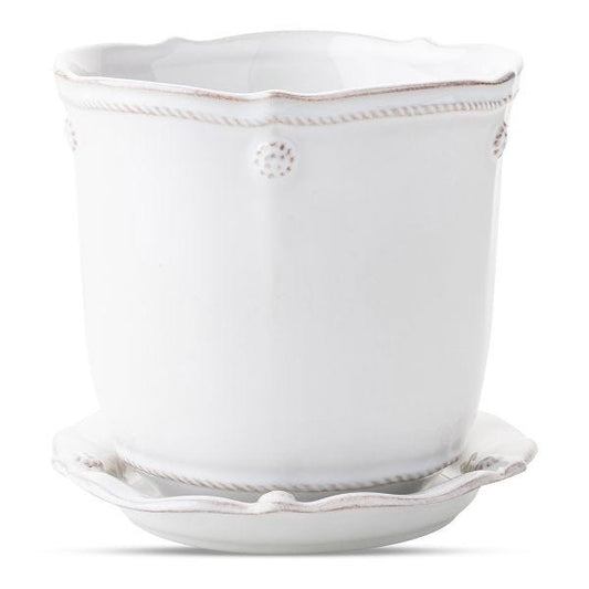Juliska Berry & Thread Whitewash  5.25" Planter & Saucer