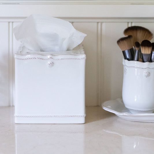 Juliska Tissue Box Cover Berry & Thread Whitewash