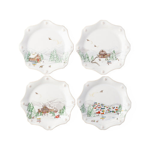 Berry & Thread North Pole Scalloped Dessert/Salad Plate, Set of 4 - Juliska