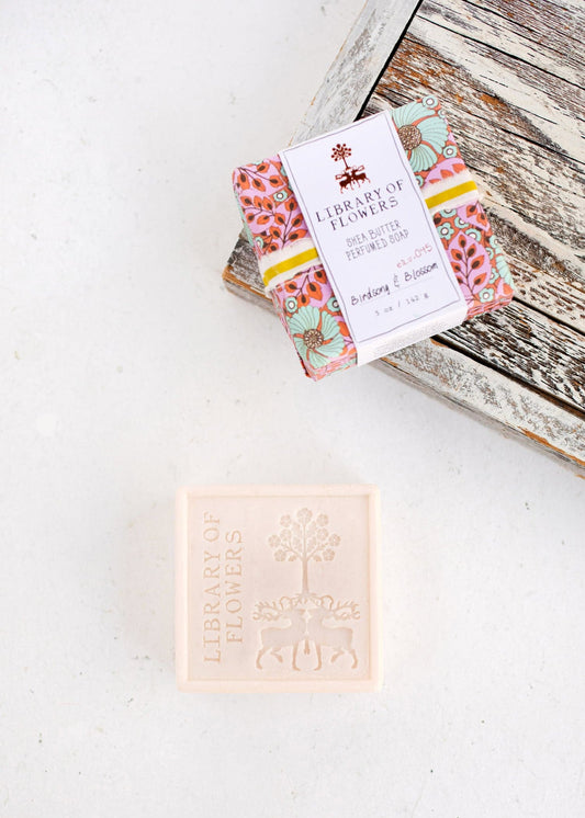 Lollia  Blue Flowers & Pink Leaves Square Soap