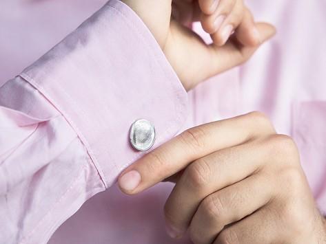 Custom Silver Fingerprint Cufflink Kit