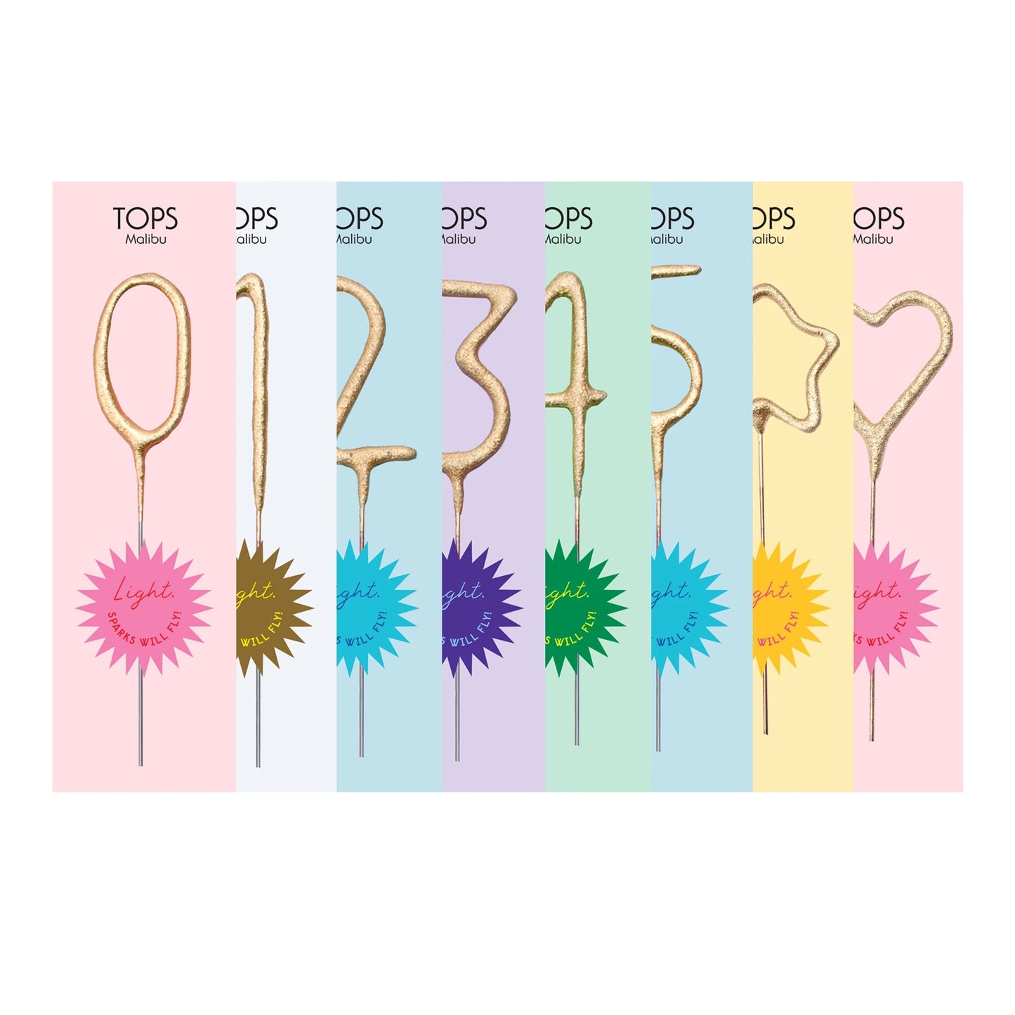 4" Mini Gold Number Sparkler - #8